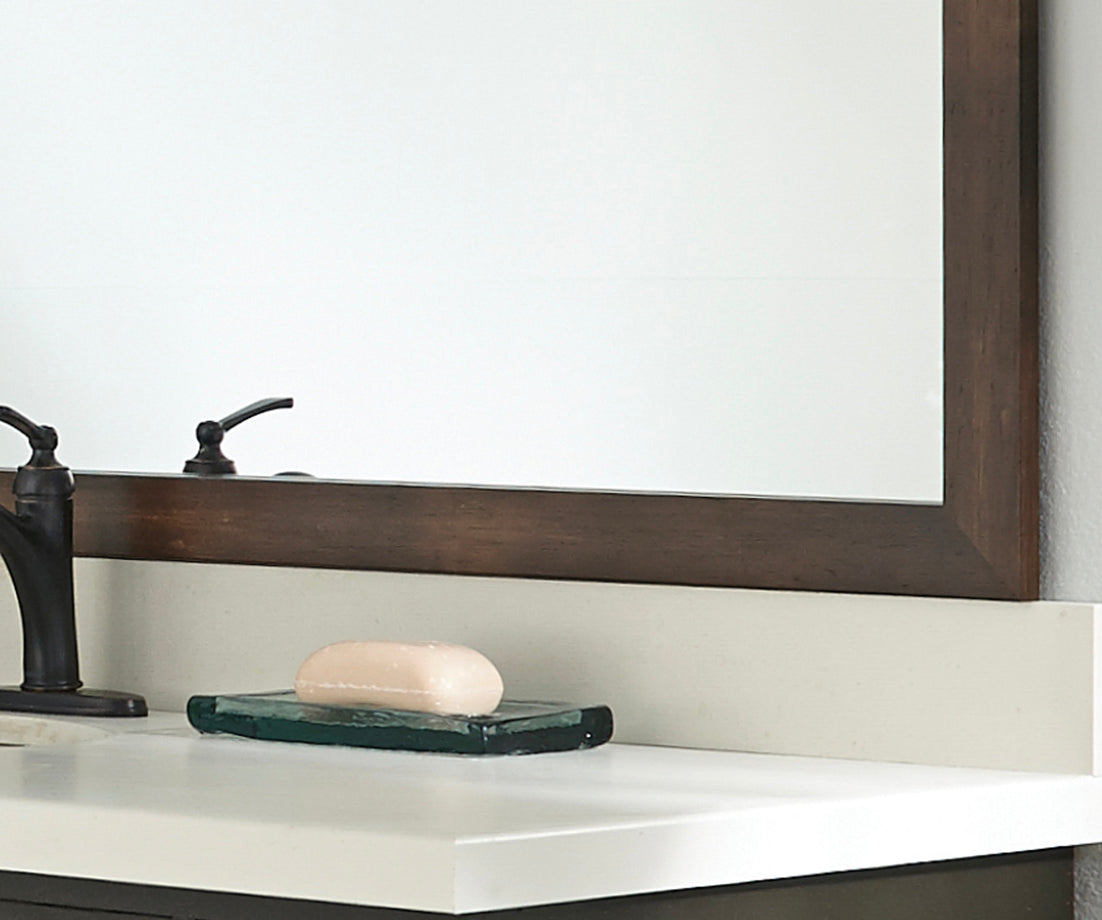 Rustic Sleek Dark Wood Mirror Frame by MirrorMate