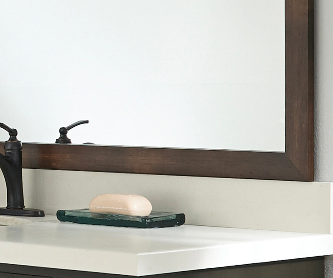 Rustic Sleek Dark Wood Mirror Frame by MirrorMate