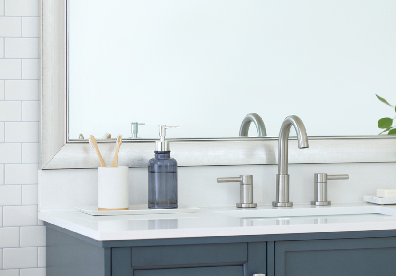 Adding a custom MirrorMate frame to an existing bathroom mirror